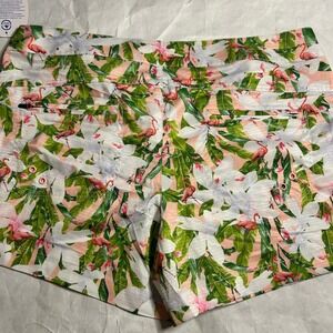 5Fin By Aftco Tropical Flamingo Print Rip Stop Fishing Shorts Womens‎ Size 12